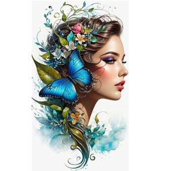 برچسب حرارتی لباس یا استیکر اتویی مدل پروانه و گیسو