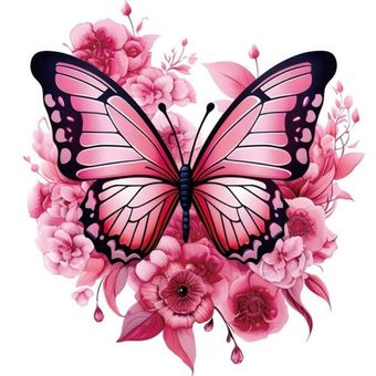 برچسب حرارتی لباس یا استیکر اتویی DTF پروانه صورتی