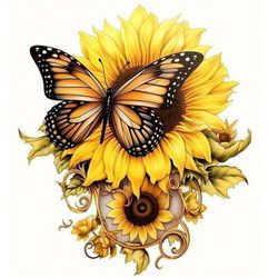 برچسب حرارتی لباس یا استیکر اتویی DTF پروانه زرد