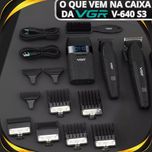 ماشین اصلاح موی سر و صورت شارژی وی جی ار مدل V-640 s3 مجموعه 3 عددی