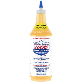 مکمل بنزین و انژکتور شوی لوکاس Lucas Upper Cylinder Lubricant &amp; Injector Cleaner حجم 946 میلی‌لیتر مدل 10003
