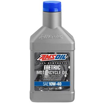 روغن موتور سیکلت AMSOIL 10W-40 فول سنتتیک – محافظت حرفه‌ای موتور 1 لیتری برای هوندا، یاماها، سوزوکی و کوازاکی