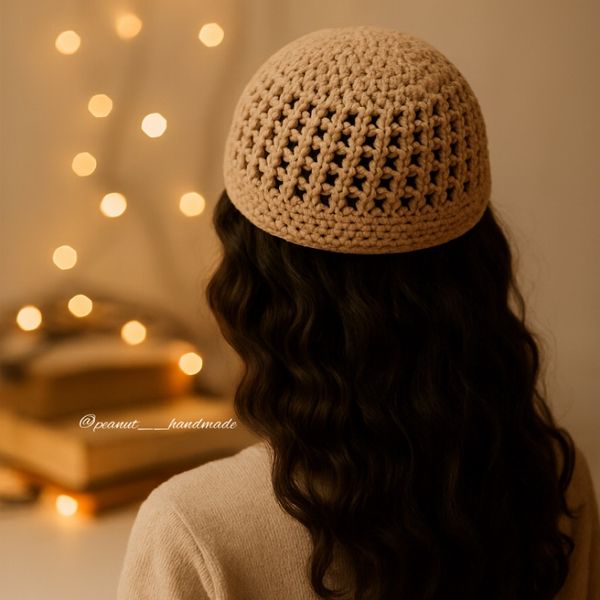 کلاه بافتنی گل قند