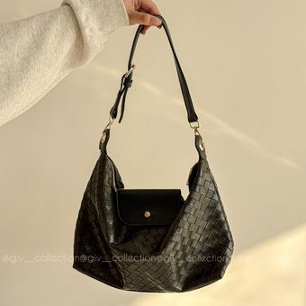 کیف لانگ شمپ چرم حصیری