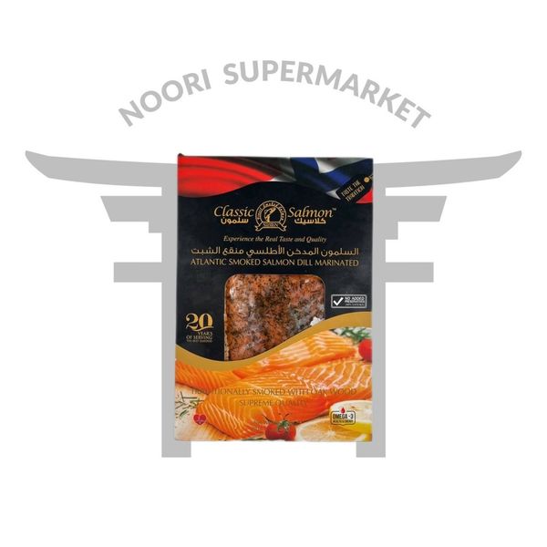 سالمون دودی اسلایس نروژی 100 گرم با طعم شوید