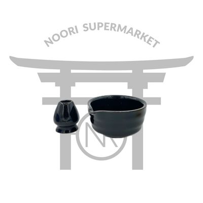 ست کاسه و هولدر ماچا رنگ مشکی