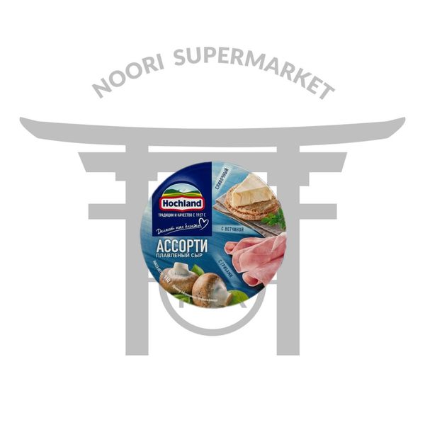 پنیر پروسس هوخلند با ژامبون و قارچ 140 گرم — Hochland Assorti Ham & Mushroom
