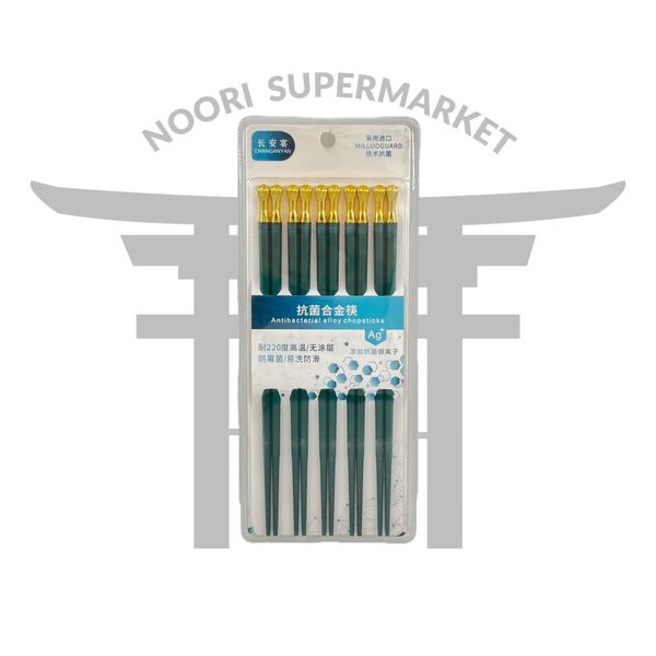 چاپستیک 22 سانت سبز طلایی یک جفت