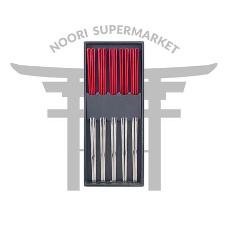 چاپستیک استیل قرمز یک جفت