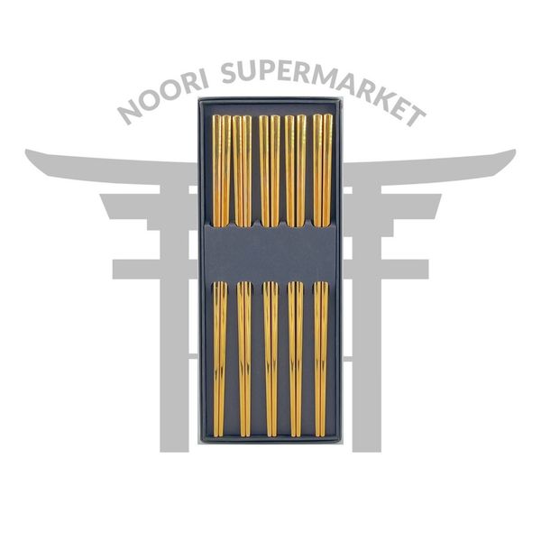 چاپستیک استیل رنگ طلایی یک جفت