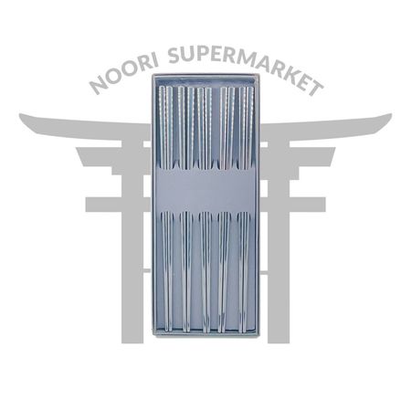 چاپستیک استیل مشکی 22 سانت جفتی