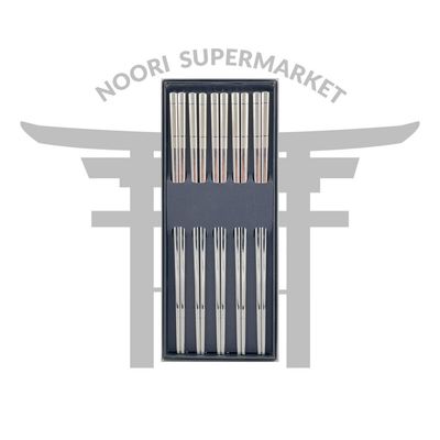 چاپستیک استیل 22 سانت دو رنگ یک جفت