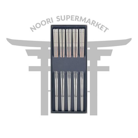 چاپستیک استیل 22 سانت دو رنگ یک جفت