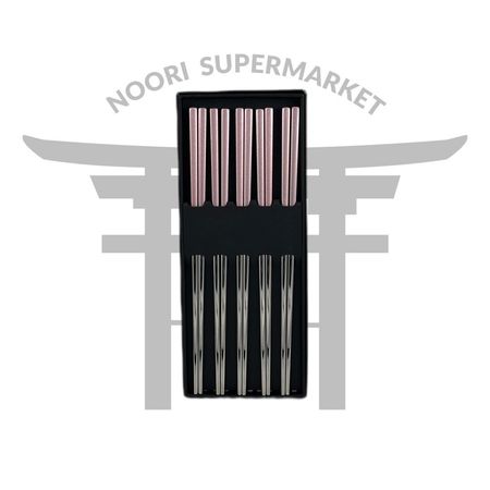 چاپستیک استیل صورتی 22 سانت 1 جفت