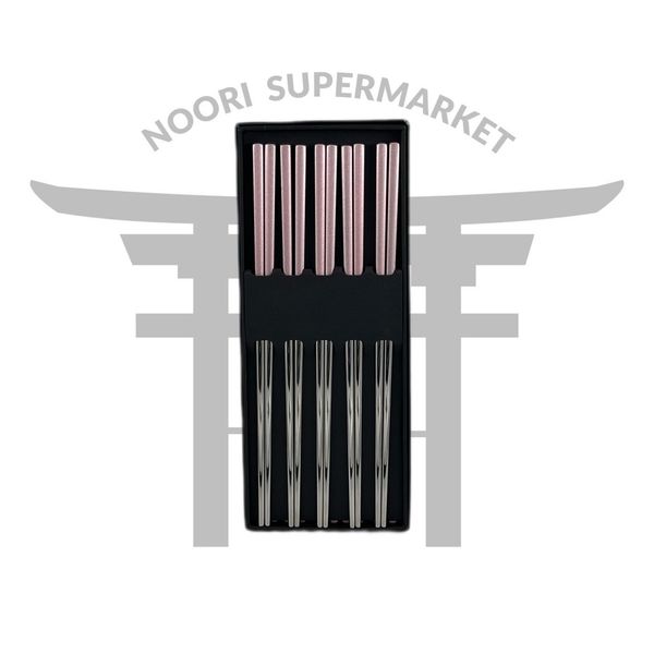 چاپستیک استیل صورتی 22 سانت 1 جفت