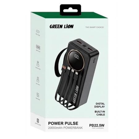 پاوربانک GREEN LION PX12 ظرفیت 20000mAh | شارژ سریع 22.5W و  PD 20W