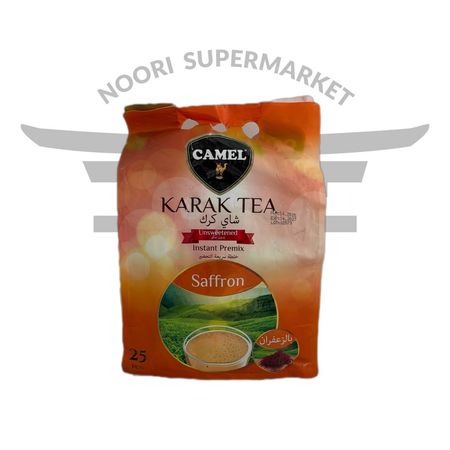 چای کرک فوری بدون شکر با طعم زعفران کمل 25 عددی — Camel Saffron Karak Tea