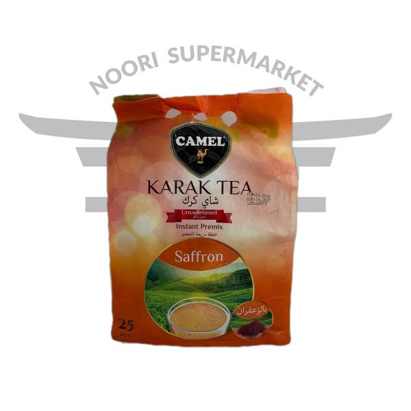 چای کرک فوری بدون شکر با طعم زعفران کمل 25 عددی — Camel Saffron Karak Tea