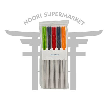 چاپستیک استیل 5 رنگ 22 سانت