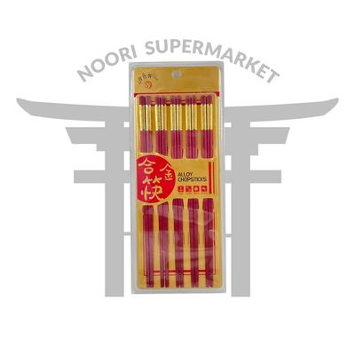 چاپستیک ملامین قرمز طلایی جفتی