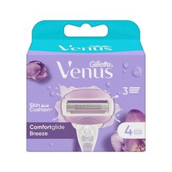 یدک تیغ ژیلت ونوس کامفورت گلاید بریز 4 عددی Gillette Venus Comfortglide Breeze Razor Blade Refills (4 Pack)
