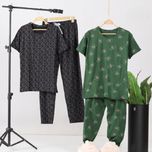 ست تیشرت و شلوار زنانه برند Attractive طرح شکوفه (نخ پنبه - رنگ گلبهی)