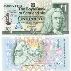 اسکناس یک پوند اسکاتلند یادبود الکساندر گراهام بل