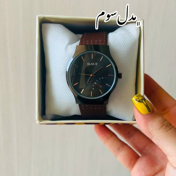 ساعت مردانه Glamee بند چرم