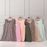 پیراهن نخی آستین حلقه‌ای مدل ساحلی در رنگ‌های متنوع در شین دخت