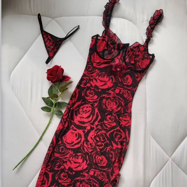 لباس خواب بلند فنر دار دو تیکه