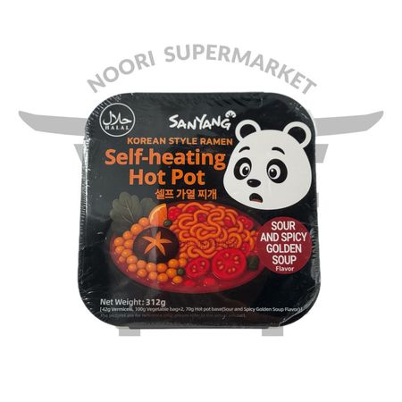 هات پات خودگرم‌شونده کره‌ای سان‌یانگ 312 گرم – طعم تند و شیرین (Sanyang Self-Heating Hot Pot Sweet & Spicy)