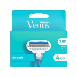 یدک تیغ ژیلت ونوس Smooth چهار لبه (3 عددی) Gillette Venus Smooth Razor Blade Refills 4-Blade (3 Pack)