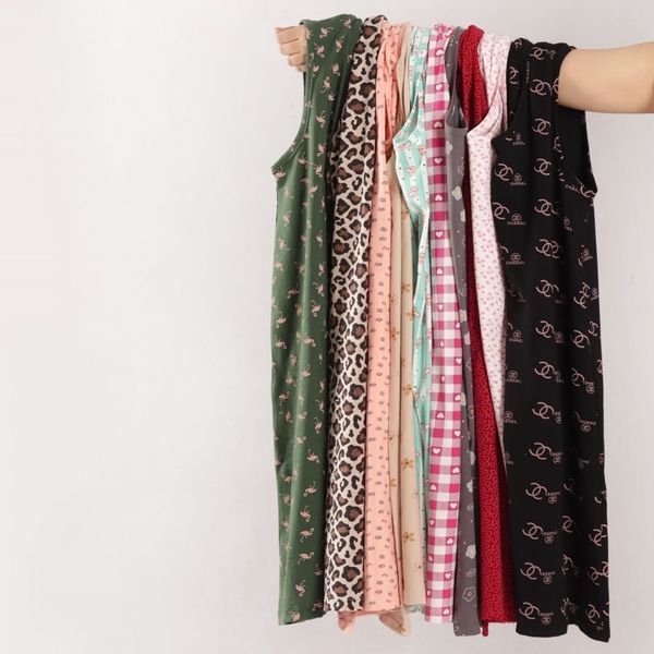 پیراهن نخی آستین حلقه‌ای مدل ساحلی در رنگ‌های متنوع در شین دخت