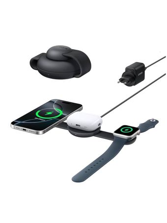 شارژر تاشوی 3 در 1 انکر Anker MagGo 3-in-1 Foldable Charging Pad 15W Qi2 Wireless Charger