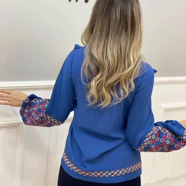 شومیز گلدوزی هندسی کد 115