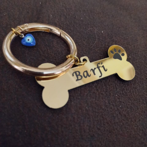 پلاک اسم سگ و گربه طرح استخوان