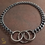 قلاده سگ و گربه مدل سه حلقه مشکی