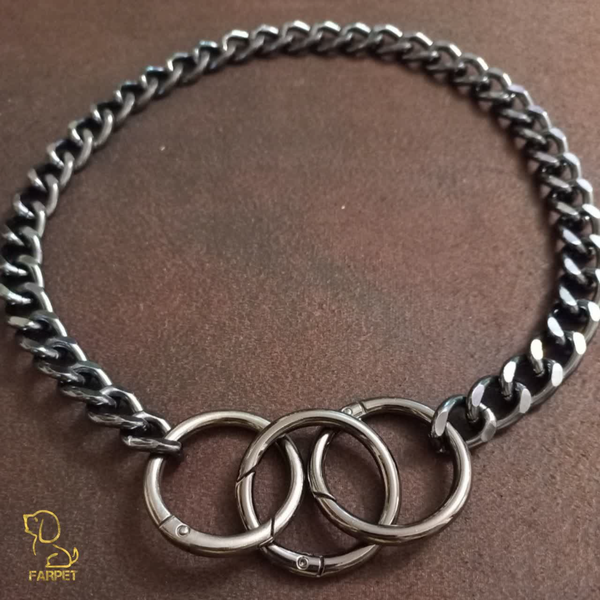 قلاده سگ و گربه مدل سه حلقه مشکی