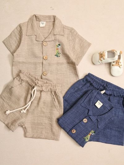 ست شومیز و شلوارک لنین