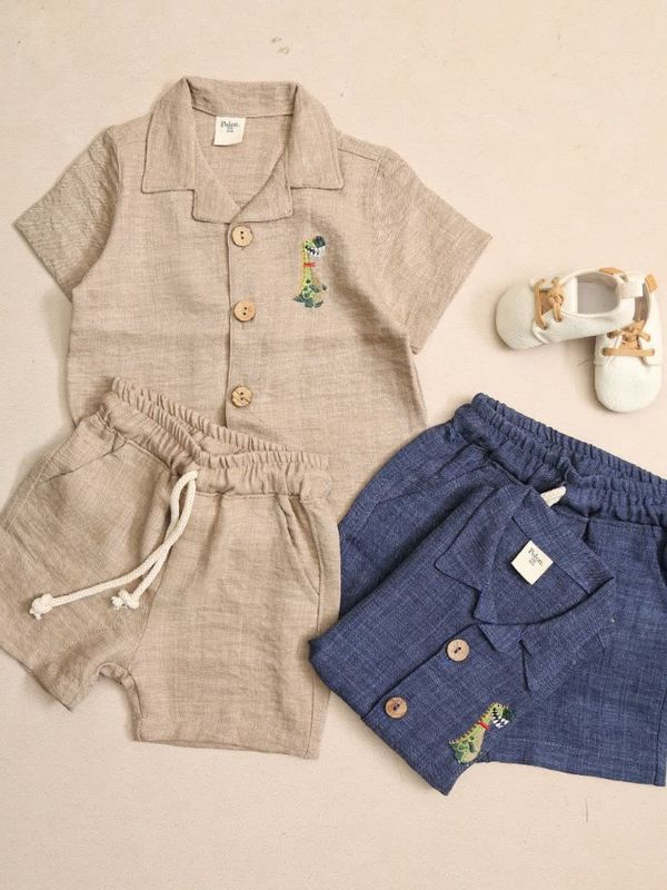 ست شومیز و شلوارک لنین