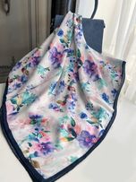 روسری نخی قواره 140 نخ گلوریا مدل آبرنگ