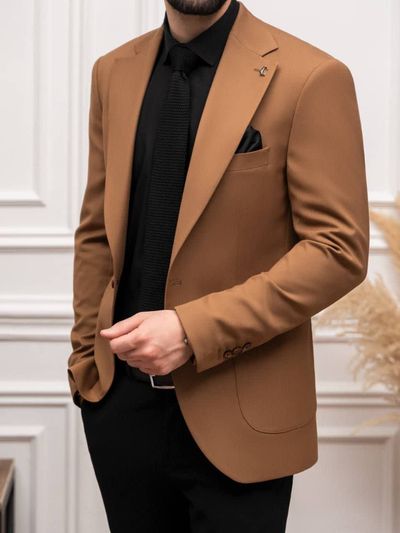 کت تـک دکمه آجری c248