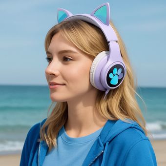 هدفون بلوتوثی گربه ای مدل cats