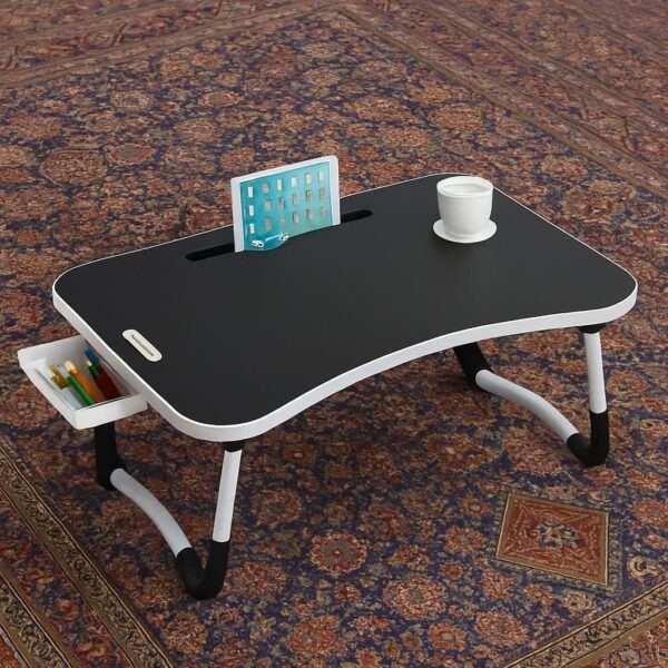 میز تحریر تاشو نویسا 60 در 80 مشکی | کم‌جا و مدرن