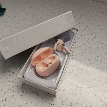 ایرپاد بی‌سیم لمسی مدل 6 رنگ صورتی نود | طراحی سبک و کیس شارژ مغناطیسی