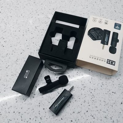 میکروفون بی‌سیم یقه‌ای K35 با گیرنده جک 3.5 میلی‌متری – مناسب موبایل و کامپیوتر