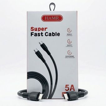 کابل شارژ دو سر تایپ سی سوپر فست 120 وات هامر Hamr  H021