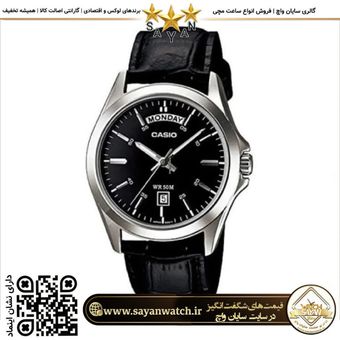 ساعت مردانه کاسیو مدل MTP-1370L-1A | بند چرم و موتور ژاپن
