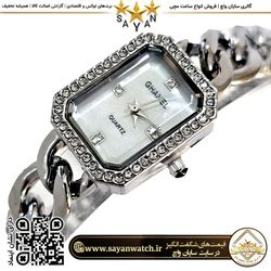 ساعت مچی عقربه ای زنانه چنل بند زنجیری دور نگین