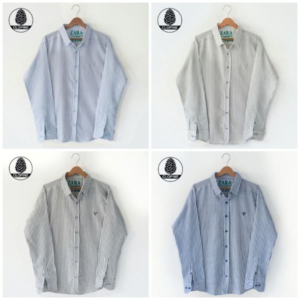 پیراهن راه راه مردانه پنبه ای - کد 0031